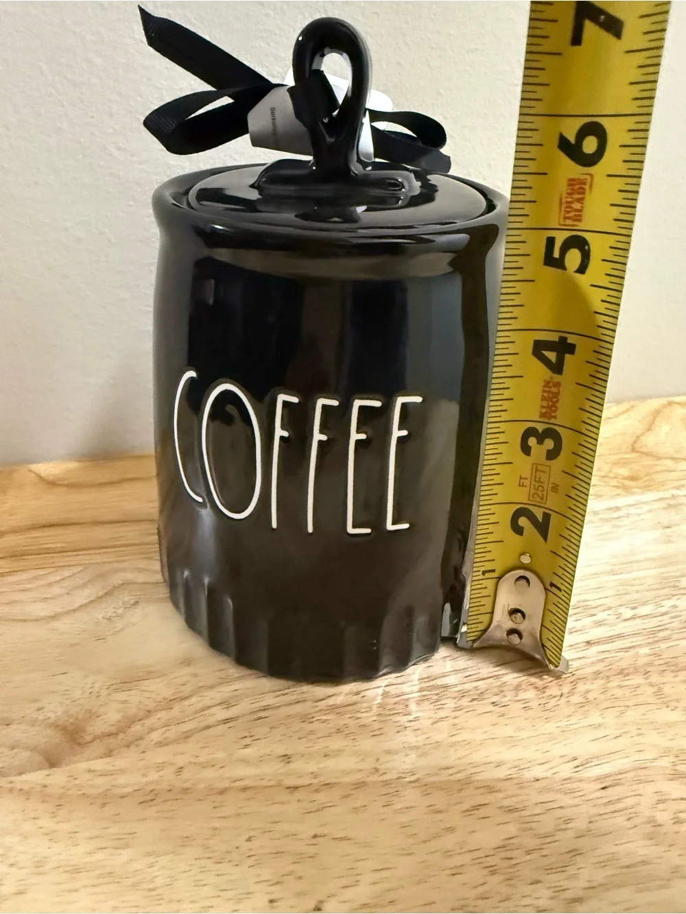 Rae Dunn Black Ceramic COFFEE Canister with Lid